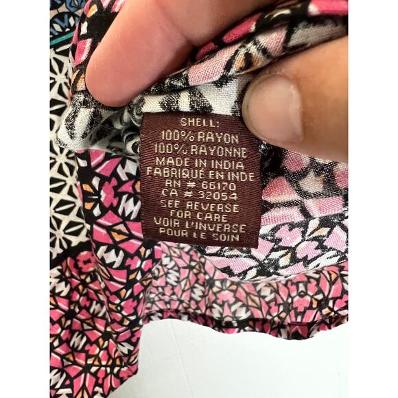 Ranna Gill Size XL V Neck Boho Sleeveless Panel Tank - Picture 5 of 8